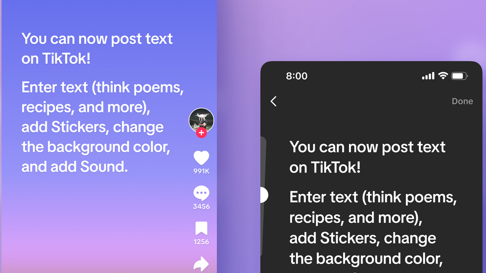 TikTok's text-only feature