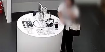 Watch: Woman chews off anti-theft cable To steal iPhone 14