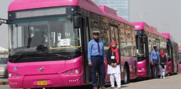 Government launches free pink bus service for female students and teachers in Islamabad